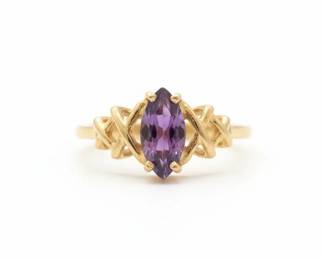 k Gold Amethyst Marquise Ring second image