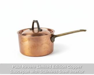 Paul Revere Limited Edition Copper Saucepan with Stainless Steel Interior second image