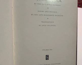 Hummel Book Poems and Preface by Berta Hummel