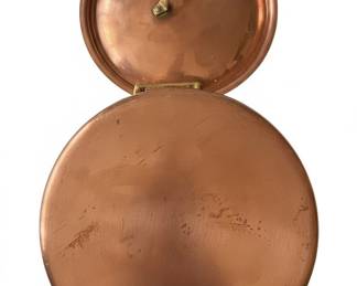 Vintage Revere Ware Copper Saucepan with Lid and Brass Handles fourth image