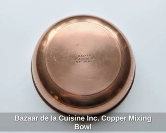 Bazaar de la Cuisine Inc. Copper Mixing Bowl third image