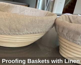 Rattan Proofing Baskets with Linen Liners