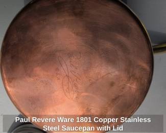 Paul Revere Ware Copper Stainless Steel Saucepan with Lid third image