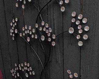 Metal Dandelion Wall Art with Clear Faceted Accents