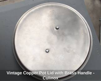 Vintage Copper Pot Lid with Brass Handle Culinox second image