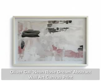 Oliver Gal Neon Rose Dream Abstract Wall Art Canvas Print