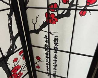 FourPanel Shoji Screen with Cherry Blossom Design second image