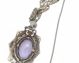 Art Deco Amethyst and Sterling Silver Jewelry Set fourth image