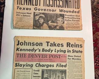 The Denver Post Kennedy Assassination Newspapers issues
