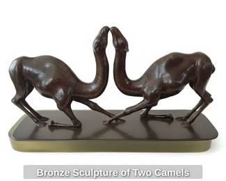 Bronze Sculpture of Two Camels third image