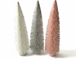 Glitter Bottle Brush Trees Set