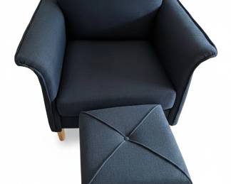 MidCentury Modern Armchair and Ottoman Set