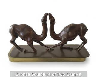 Bronze Sculpture of Two Camels