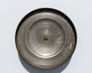 Vintage Copper Pot Lid with Brass Handle second image