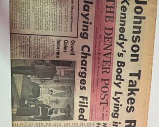 The Denver Post Kennedy Assassination Newspapers issues third image
