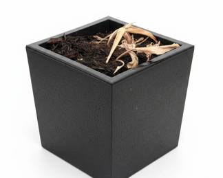 Black Square Fiberstone Planter