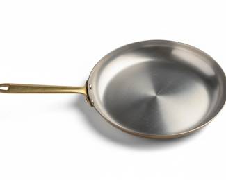 Paul Revere Copper Stainless Steel Oval Fish Pan with Brass Handle
