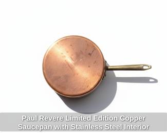 Paul Revere Limited Edition Copper Saucepan with Stainless Steel Interior fifth image