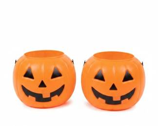 Plastic JackoLantern Candy Buckets Set of