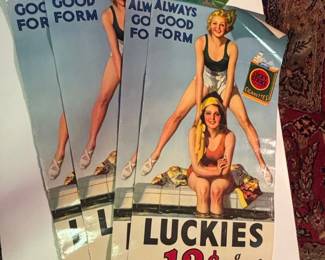 Lucky Strike Cigarettes Always Good For Form Advertising Posters Set of second image