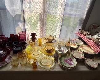 Franciscan Ware, cranberry glass
