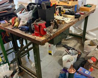 Vintage Workbench with Assorted Tools