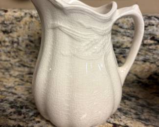 Vintage Ironstone Pitcher with Wheat Pattern