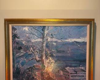 Impressionistic Winter Landscape Painting