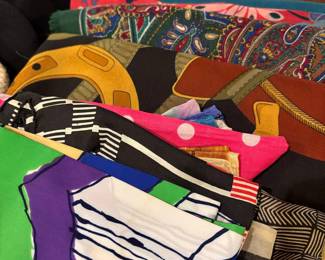 Assorted Designer and Vintage Silk Scarves Lot