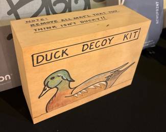 Vintage Hand-Painted Wooden Duck Decoy Paint Kit Box