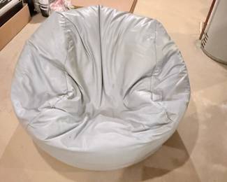 Light Gray Vinyl Bean Bag Chair