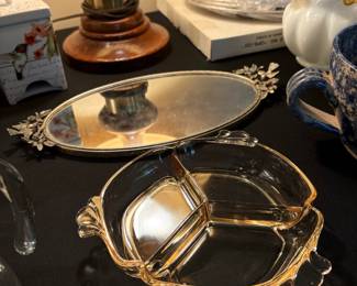 Heisey Empress Sahara Pink 3-Part Relish Tray