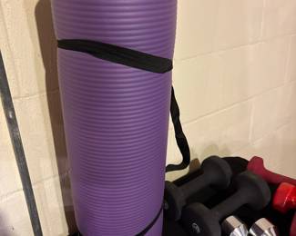 Purple NBR Yoga Mat with Black Straps