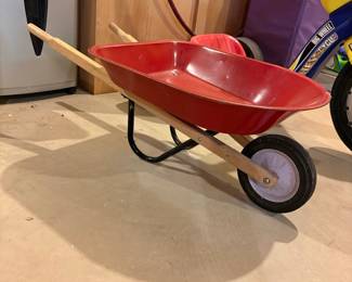Radio Flyer Red Metal Wheelbarrow with Wooden Handles