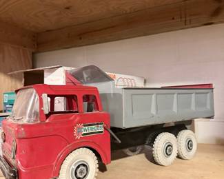 Louis Marx "Powerhouse" Pressed Steel Hydraulic Dump Truck Toy