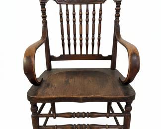 Victorian Carved Walnut Spindle Back Armchair