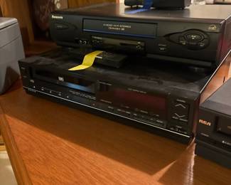 Panasonic Omnivision 4 Head Hi-Fi Stereo VHS VCR and Sanyo HQ VHS VCR