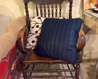 Victorian Carved Walnut Spindle Back Armchair