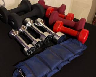 Set of Dumbbells and Ankle Weights (Weider, Marcy)
