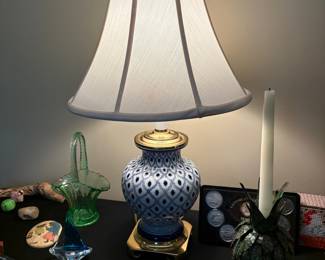 Blue and White Ginger Jar Ceramic Table Lamp