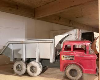 Louis Marx "Powerhouse" Pressed Steel Hydraulic Dump Truck Toy