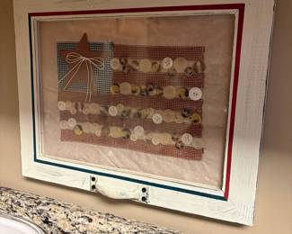 Framed Patriotic Button Art