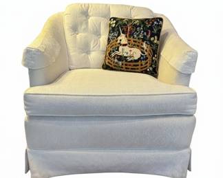 Vintage Tufted Upholstered Armchair