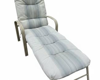 Outdoor Chaise Lounge Chair with Striped Cushions