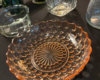Anchor Hocking Pink Bubble Glass Bowl