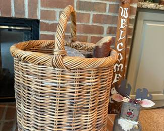 Vintage Large Wicker Handled Basket