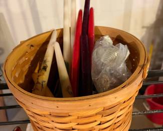 Assorted Taper Candles in Longaberger Basket
