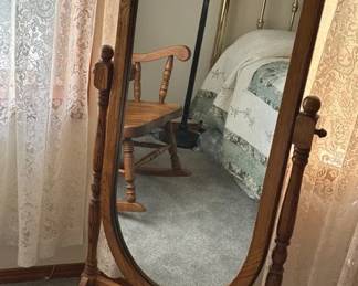 Powell Oak Standing Mirror