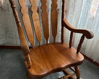 Pair Of Solid Wood Rocking Chairs