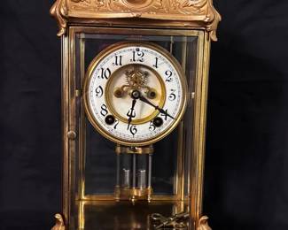 New Haven Clock Co Gilt Metal Mantle Clock